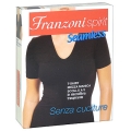 Футболка женская Franzoni "T-shirt Mezza Manica Scollo A V" Beaujolais (красное вино), размер S/M в ракурсе моды Товар сертифицирован инфо 489n.